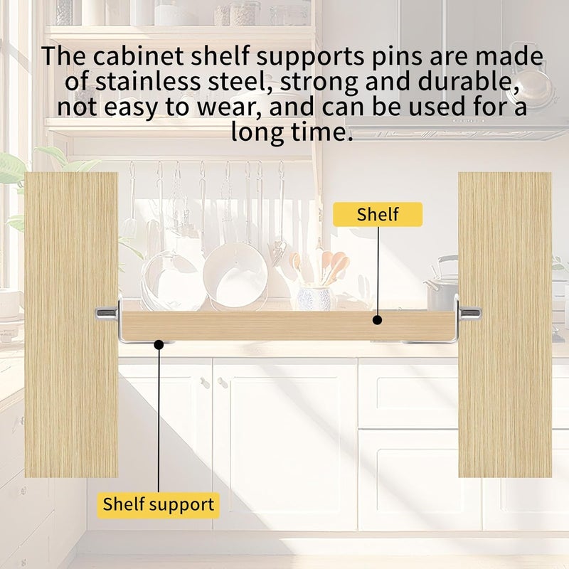 xflyxin 5mm Shelf Support Peg，L-Shaped Nickel-Plated Shelf pin Rack，Perforated Shelf Bracket Nails，Support Cabinet Shelf pinUsed for cabinets, Shelves and wardrobes - Image 3